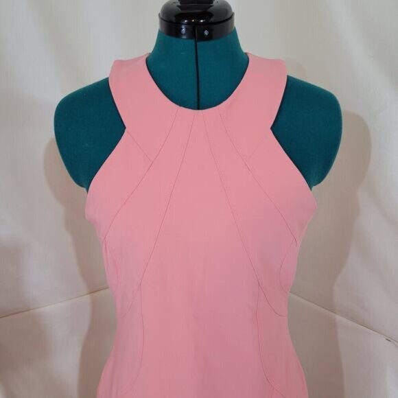 Manning Cartell Pink High Neck Bodycon Sleeveless Pencil Dress - Size‎ 8 - Picture 4 of 10